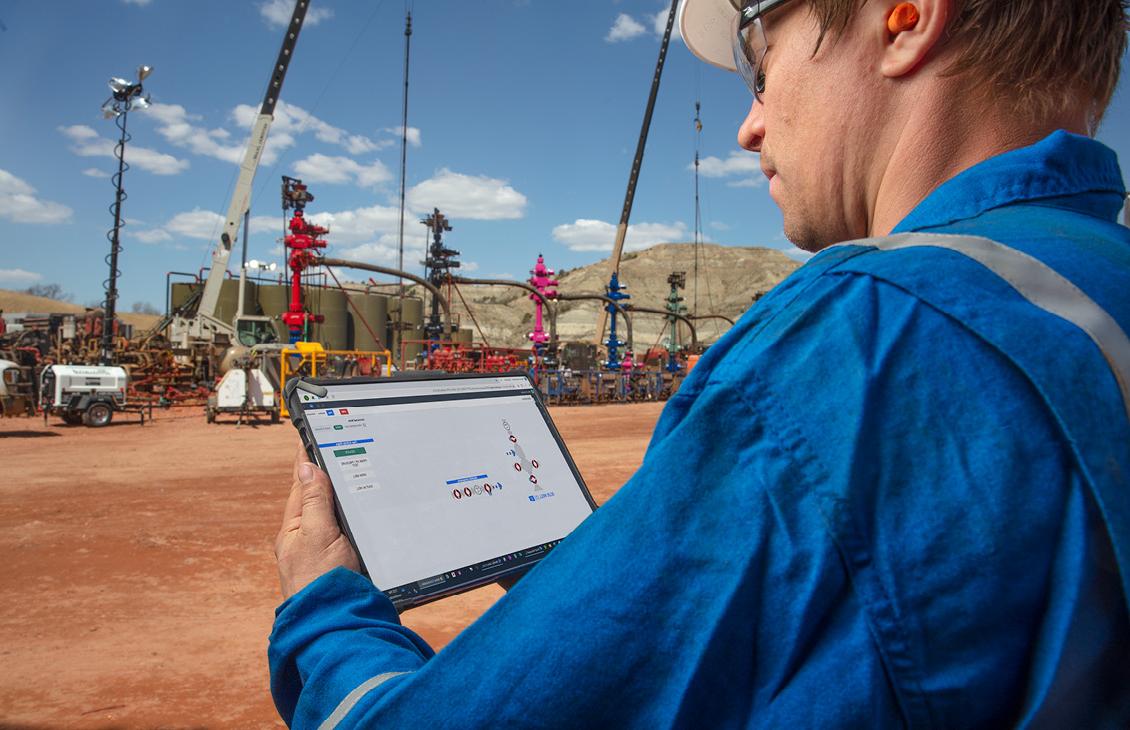 Operator using ValveCommander automated control and advisory platform to remotely monitor and operate valves on frac tree and manifold in the Bakken.