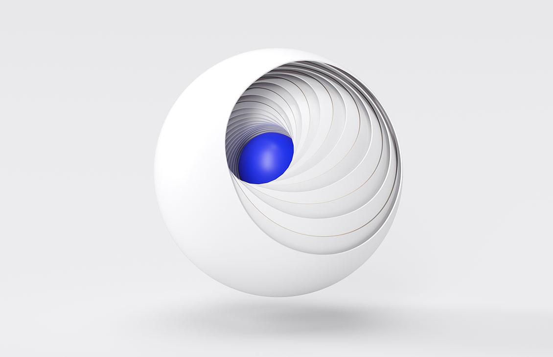 slb风格的球体渲染，显示图层和蓝色中心