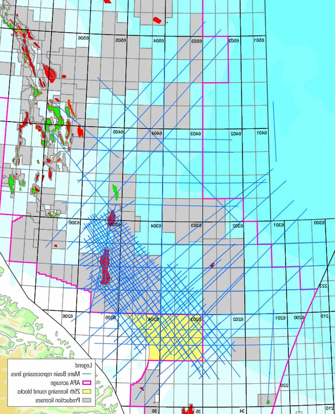 Image showing multiclient reprocessing area of Norwegian Sea’s Møre Basin
