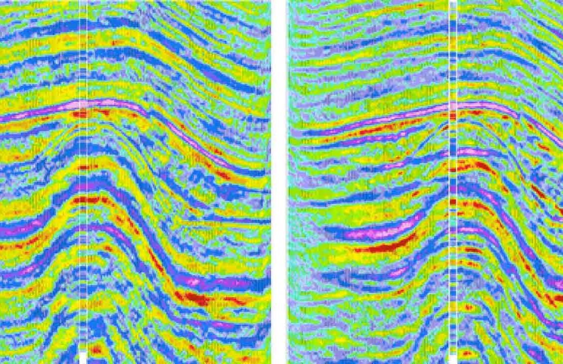 Seismic sections and acoustic impedance inversions examples after multiple attenuation with 3D GSMP general surface multiple prediction and XIMP