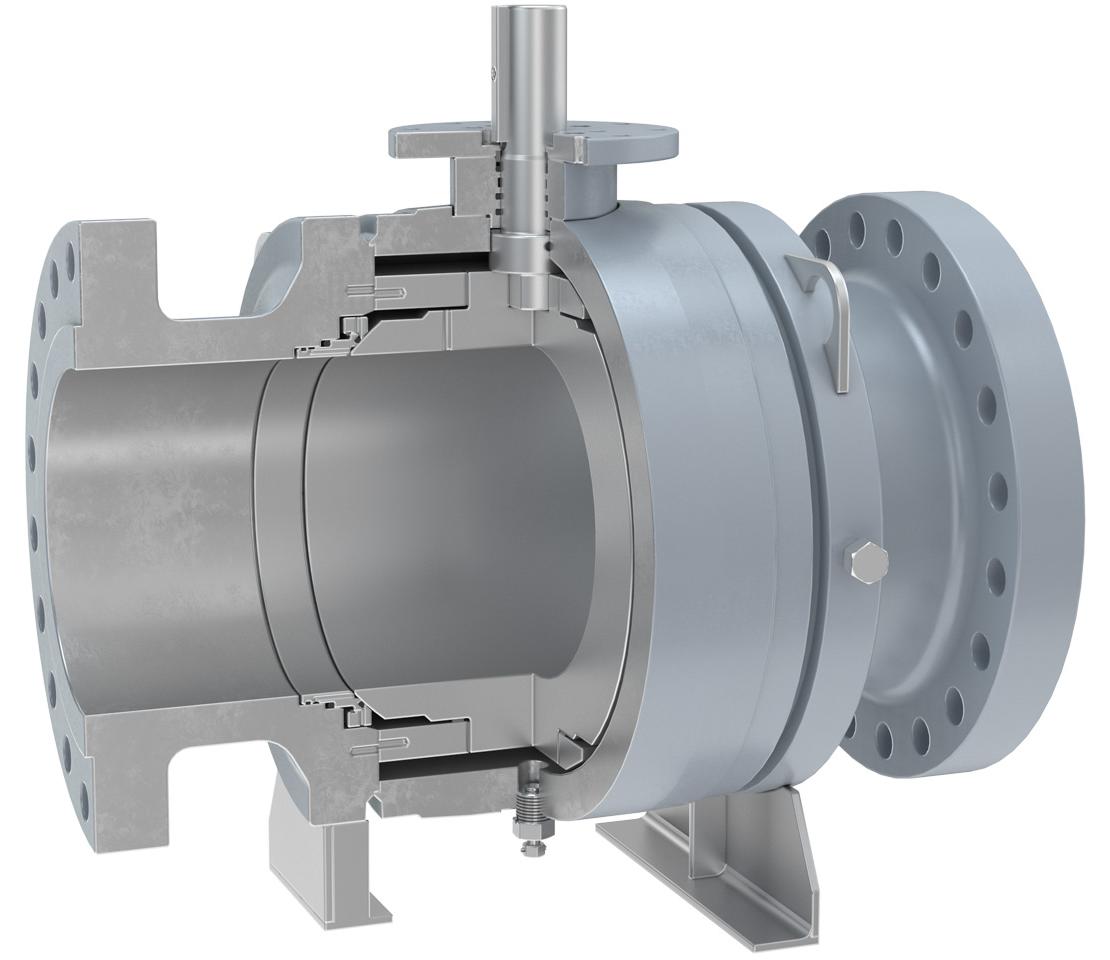 Cutaway of a B8 side-entry ball valve