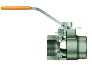 Cutaway of a WKM Model C50 floating ball valve